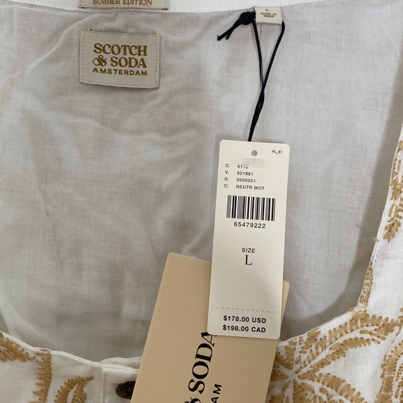 Anthropologie Scotch & Soda Cropped Scoop-Neck Buttondown - Picture 5 of 7